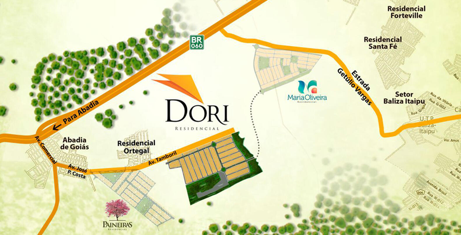 Localização Residencial Dori em Abadia de Goiás